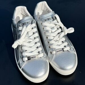 Very Rare! Damen Bikkembergs Woman's Silver Sneaker- Recoba -Size: 5.5